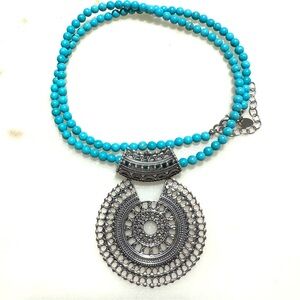 Nicky Butler Turquoise Round Bead Necklace with Arya Sterling Silver Pendant